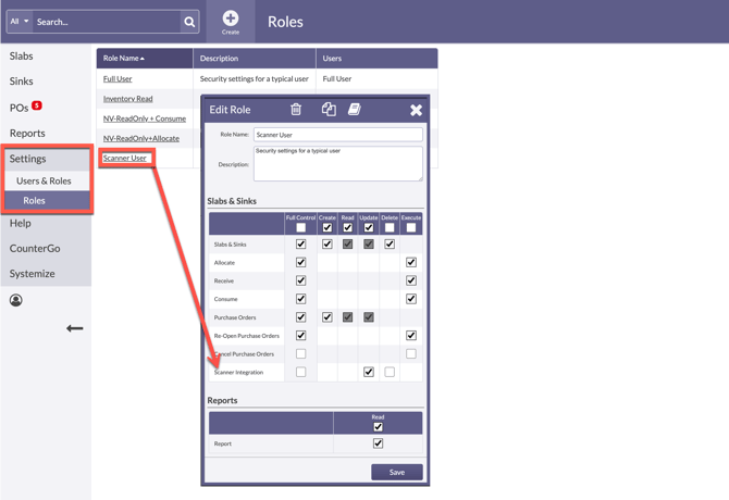 give user permissions to edit scanner info