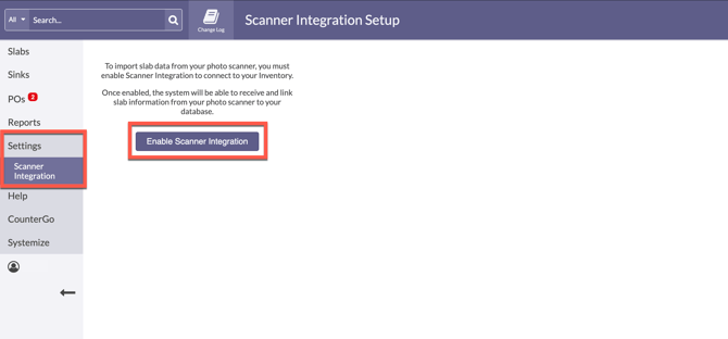 enable scanner integration in Moraware inventory