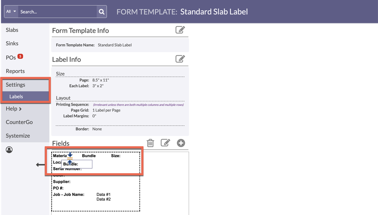 Rearrange Label Form Fields