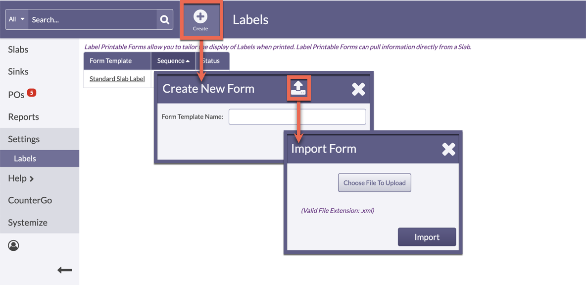 import a label form