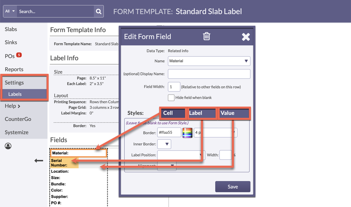 Form Field format options